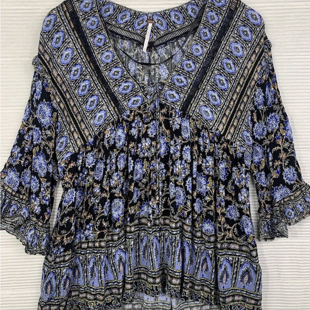 Free People Moonlight Dance Boho Babydoll Tunic Top Blouse  Women’s Size Small